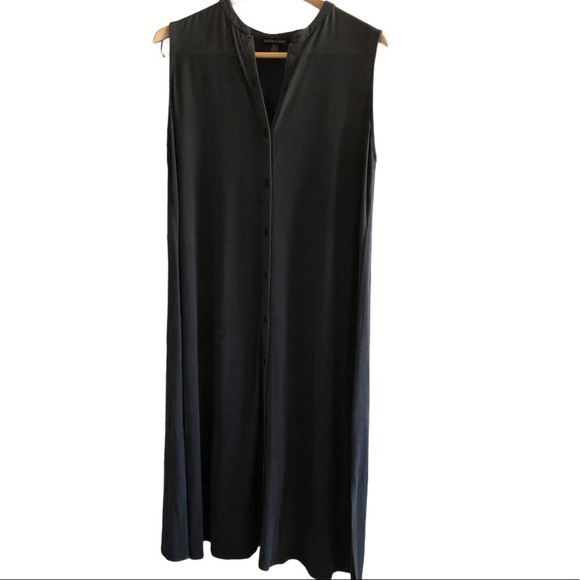 Eileen Fisher maxi button dress side slits - Picture 1 of 8